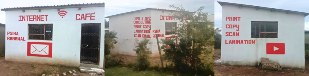 Lebogang's father's internet cafe.